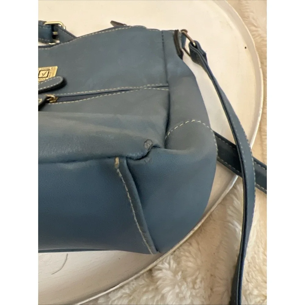 Stone Mountain Faux leather Crossbody Blue Purse Bag